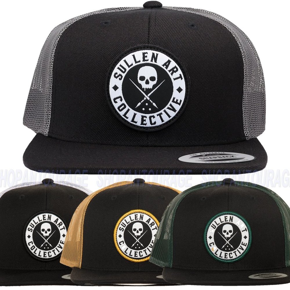 Sullen BOH Snapback Skull SCA4327 Mesh Snapback Flat Visor Cap Hat | 4 Colors